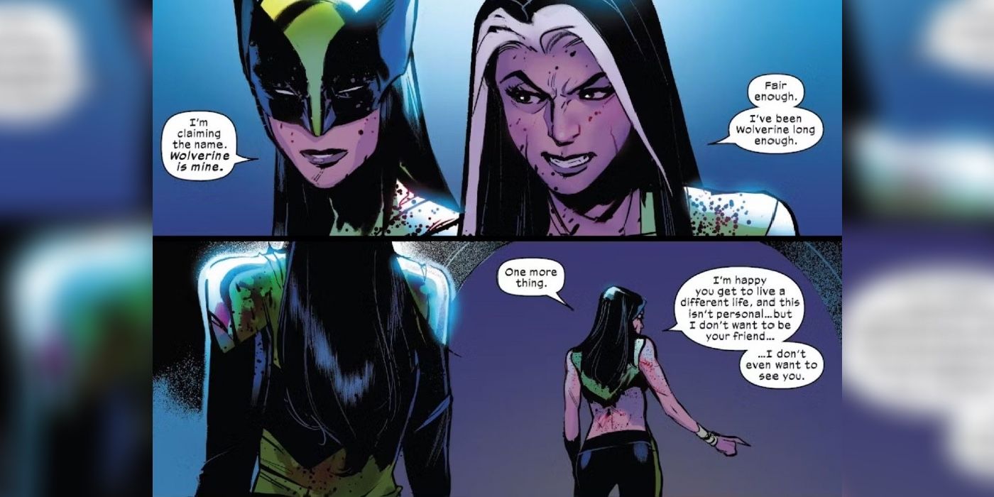 Old and young Laura Kinney talk to each other