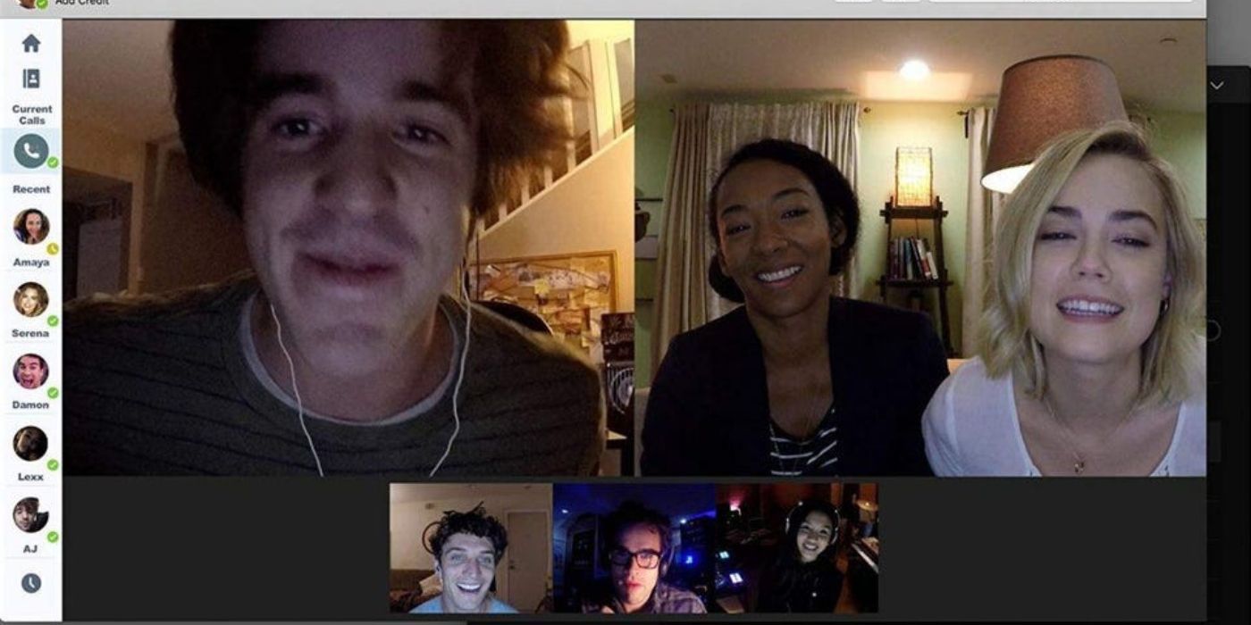 The characters talking on Skype in Unfriended: Dark Web