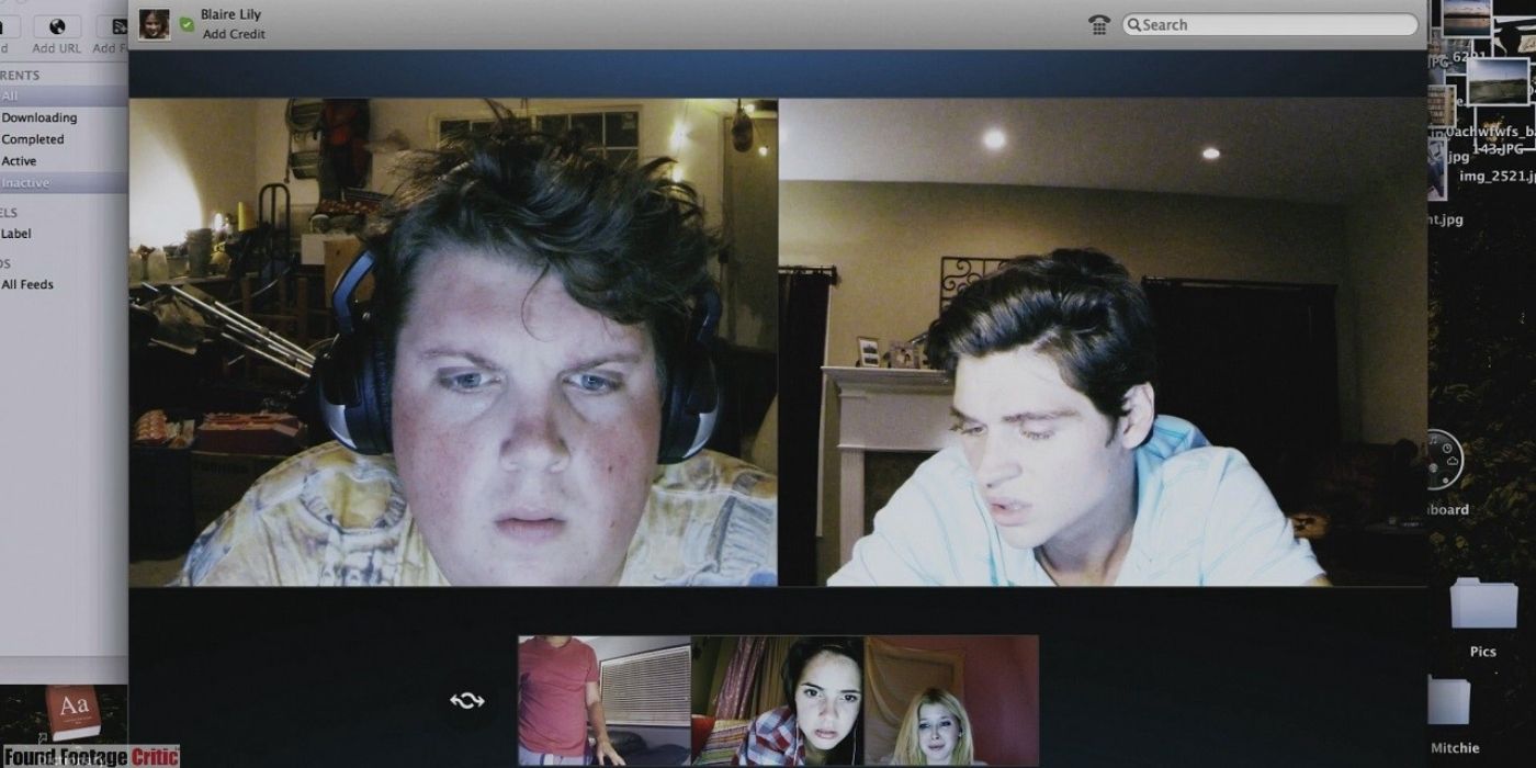 Ken, Adam, Mitch, Blaire and Val talking on Skype in Unfriended