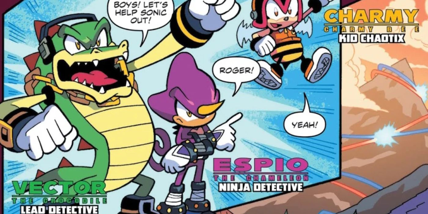 Vector, Espio and Charmy of the Chaotix in Sonic