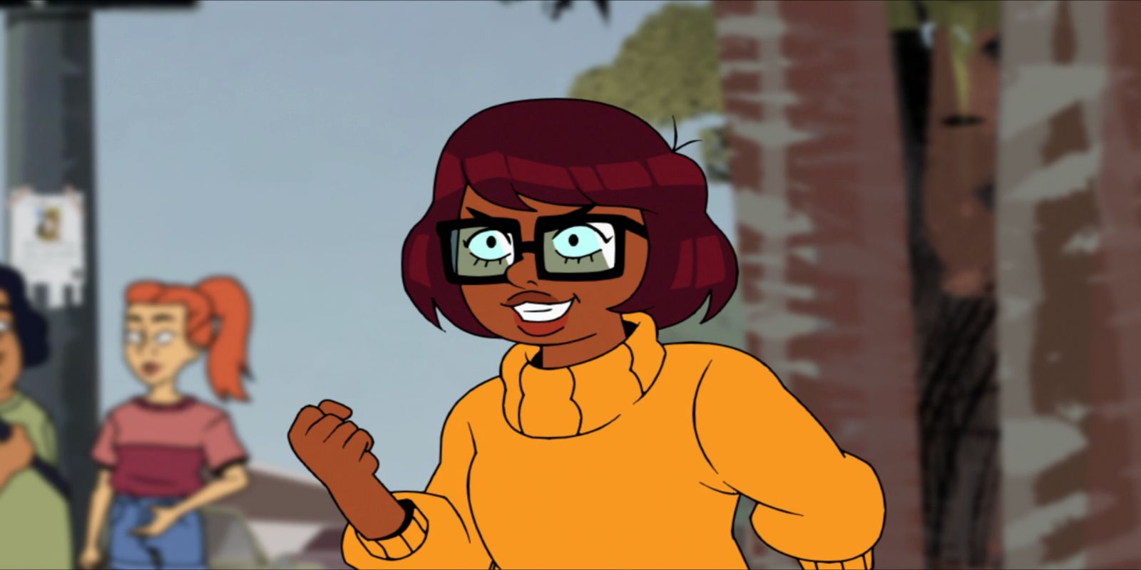 Velma Dinkley raising her fist in Velma