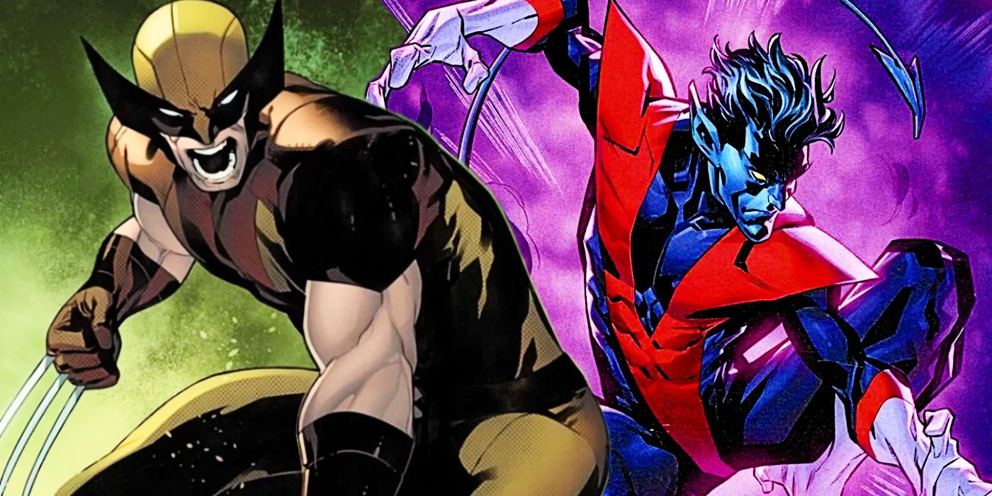 Comic book art: Wolverine next to Nightcrawler