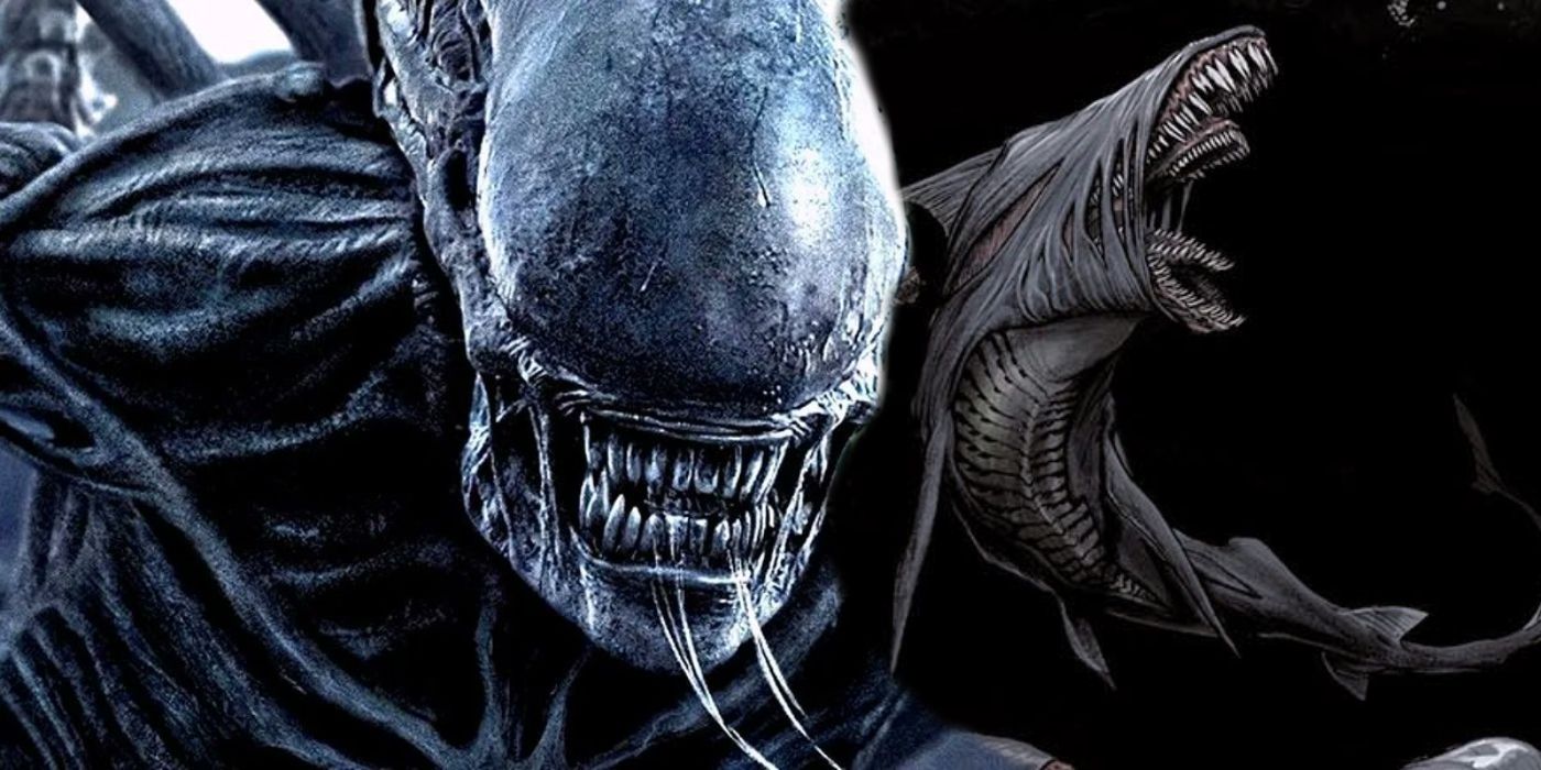 Xenomorph-sharks vs classic Xenomorph in Alien.