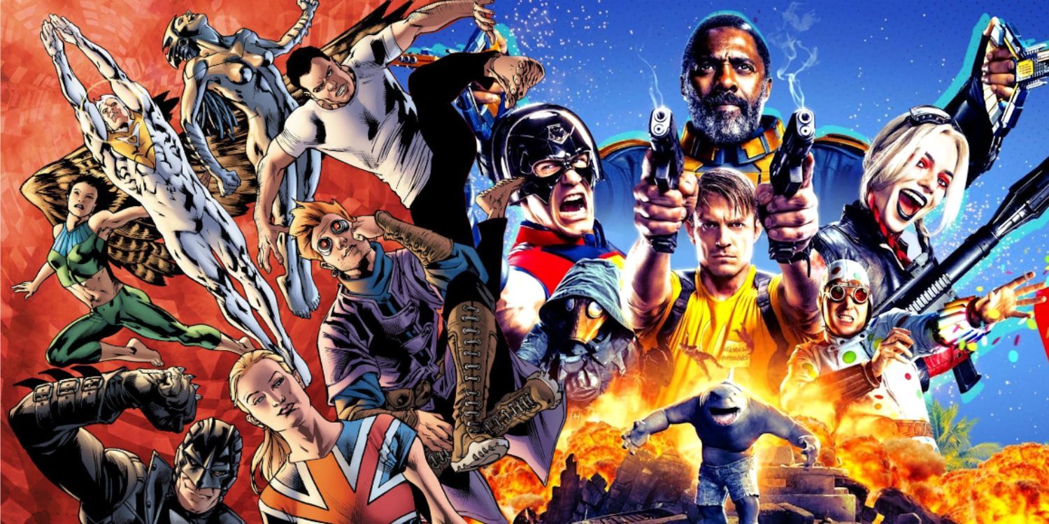 Split Image of DC's The Authority and The Suicide Squad poster