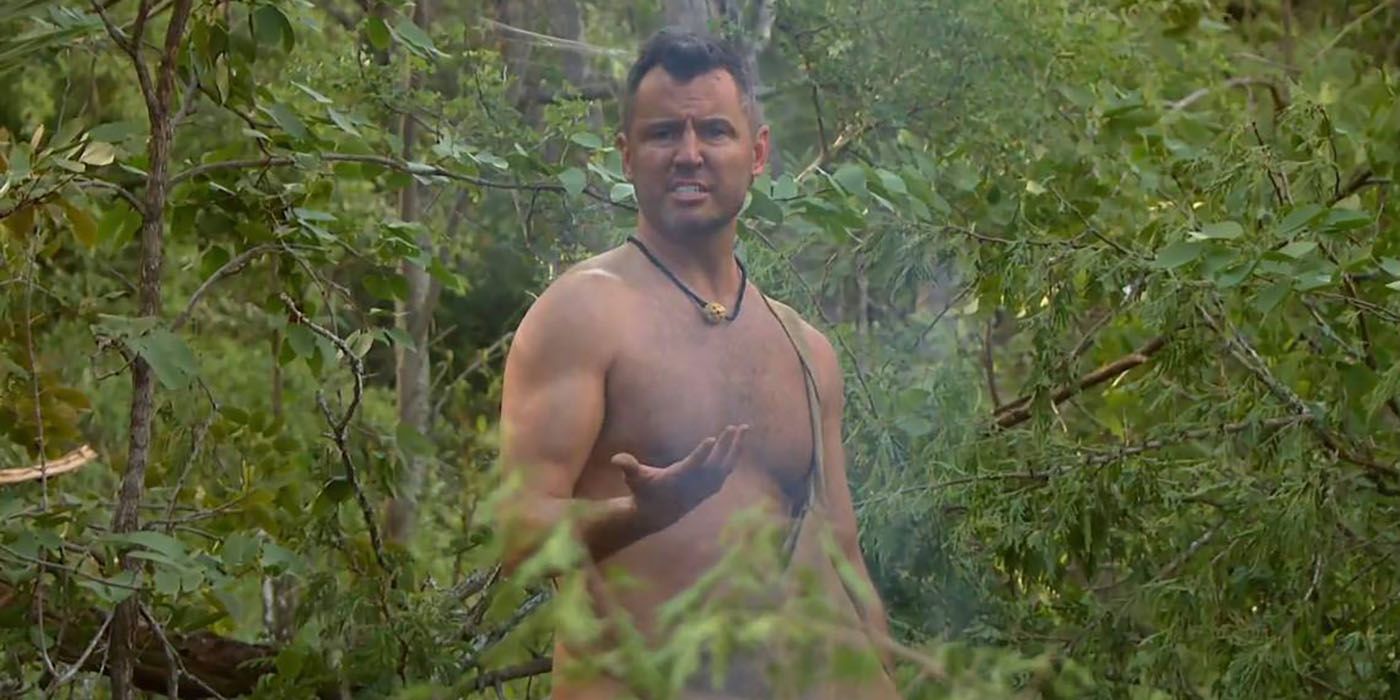 Andrew Shayde Naked And Afraid in the forest shirtless