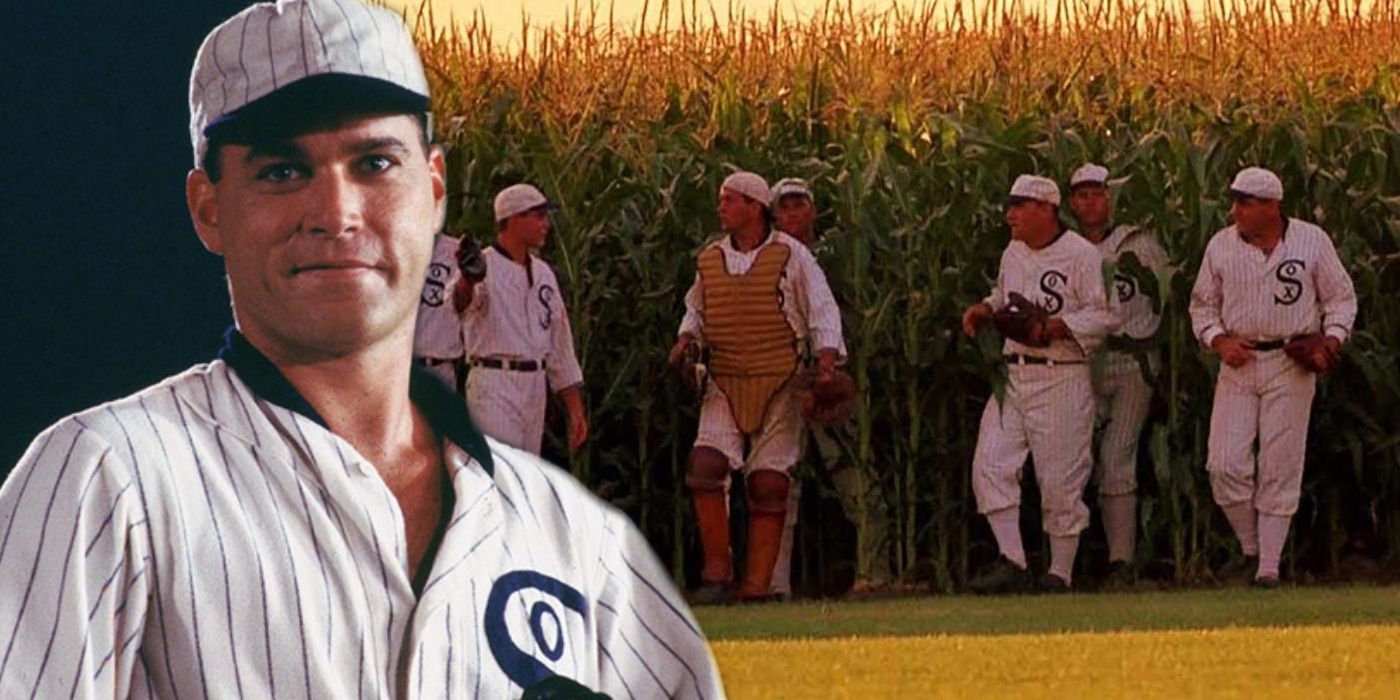A composite image of Shoeless Joe from Field of Dreams