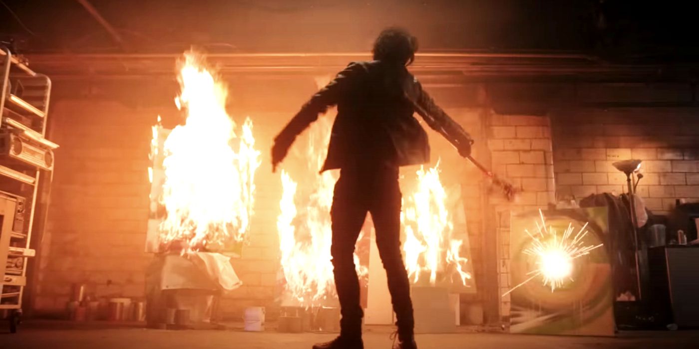 A man standing in front of a fire in American Born Chinese