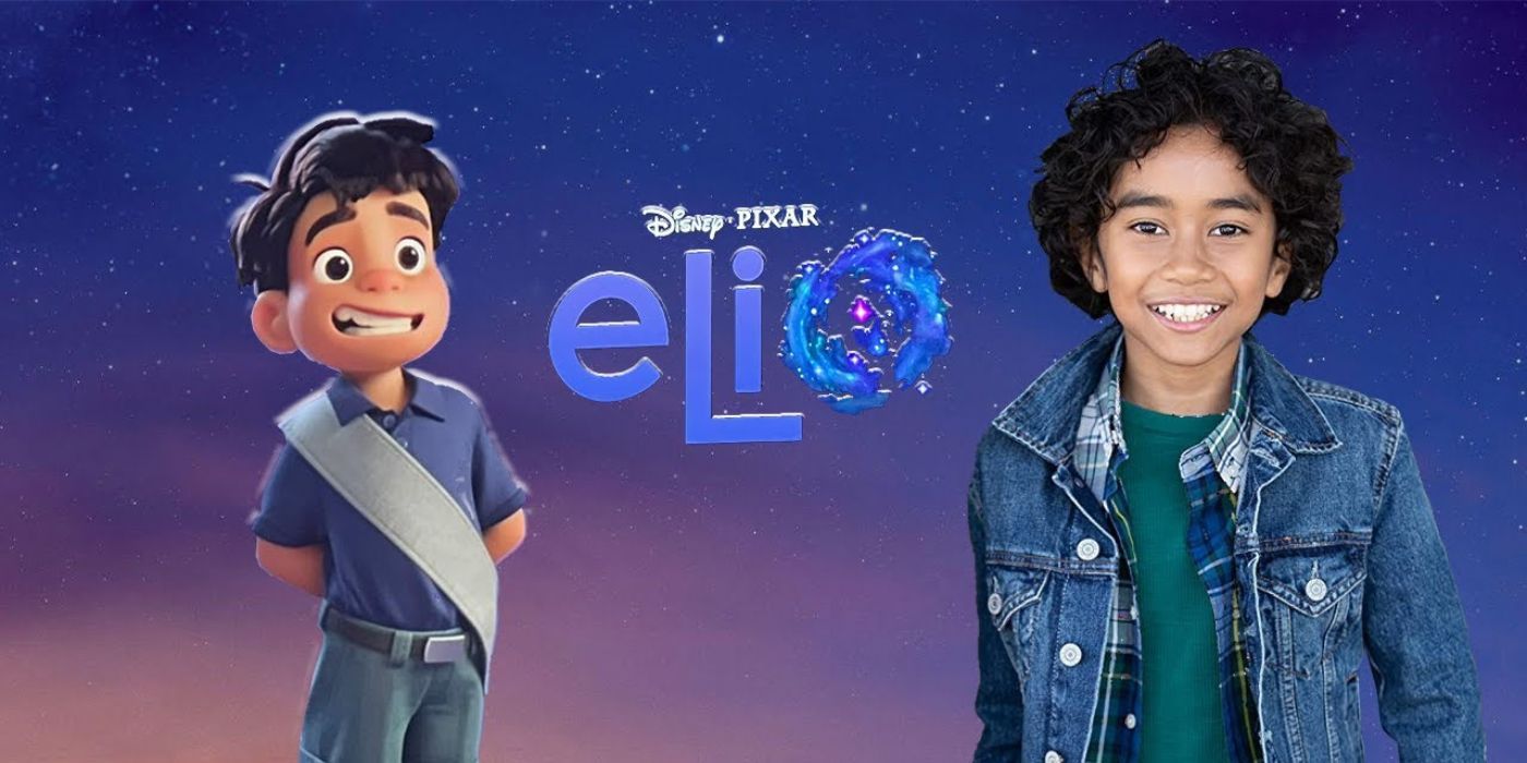 A split image of Elio and his voice actor for Pixar