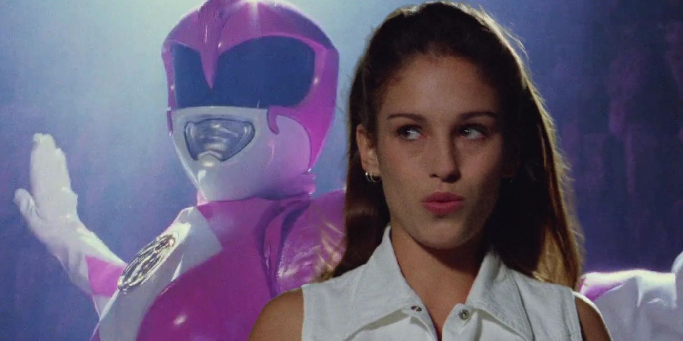 Amy Jo Johnson with the Pink Ranger