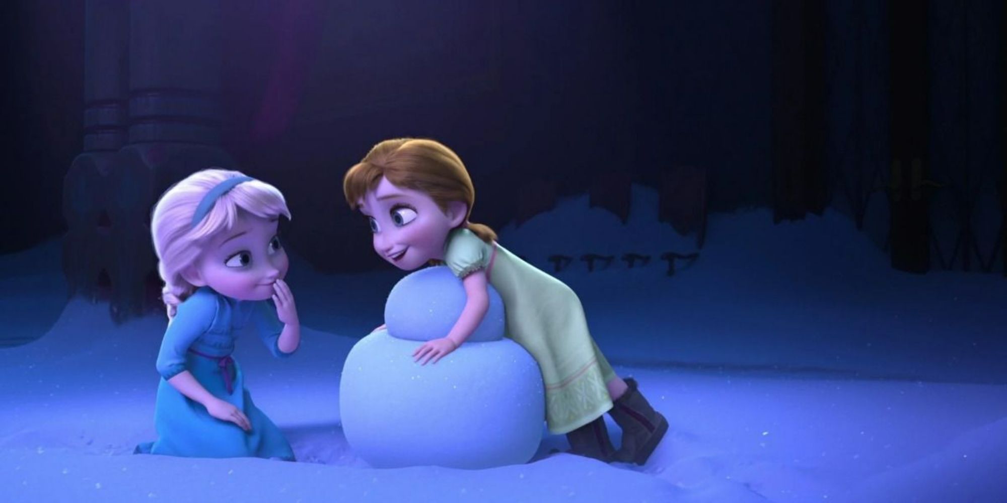 Anna y Elsa de niñas