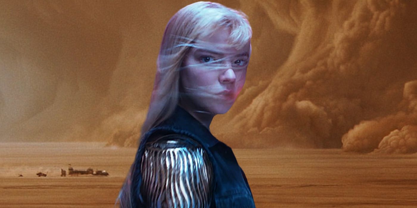 Anya Taylor Joy from New Mutants in Front of the Mad Max Fury Road Sandstorm
