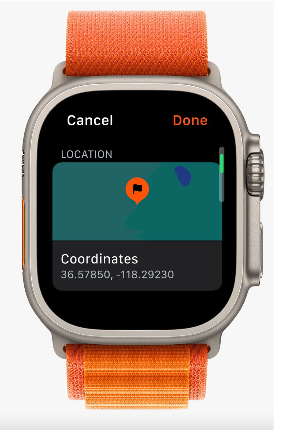 Apple Watch Ultra with orange wristband