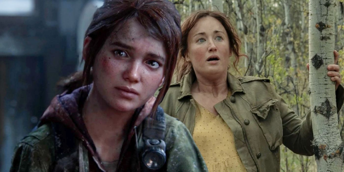 Custom image of Ellie in The Last of Us game and Anna in The Last of Us show.