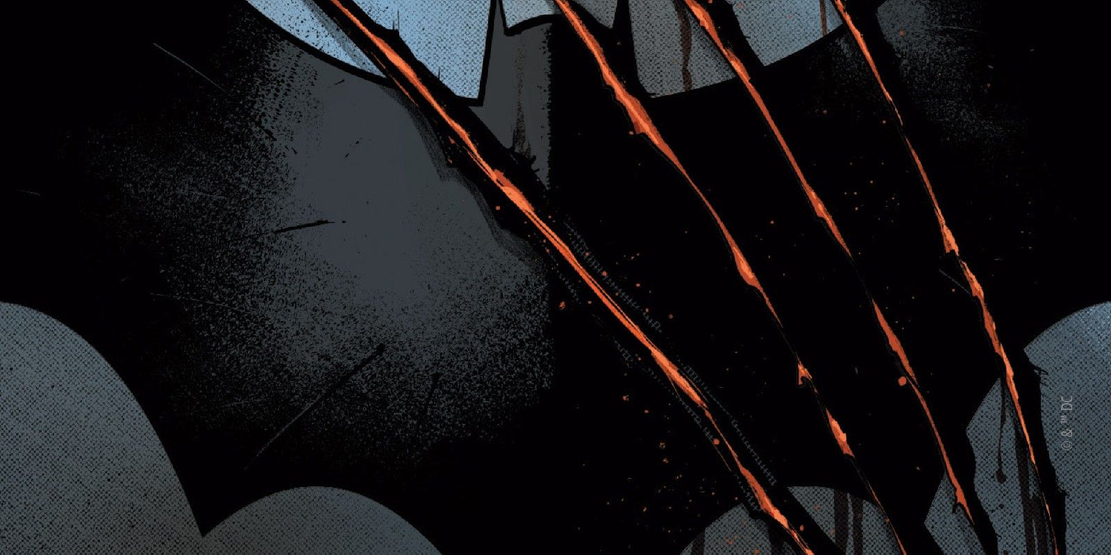 Batman Symbol with Claw Marks Across It