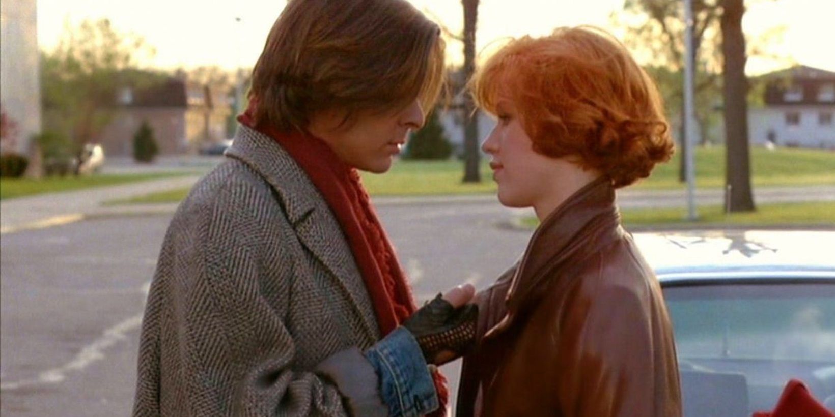 Bender and Claire embrace at the end of The Breakfast Club