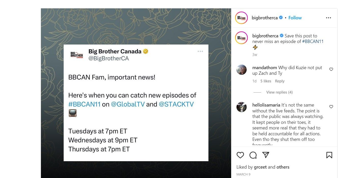 big brother canada IG post cropped