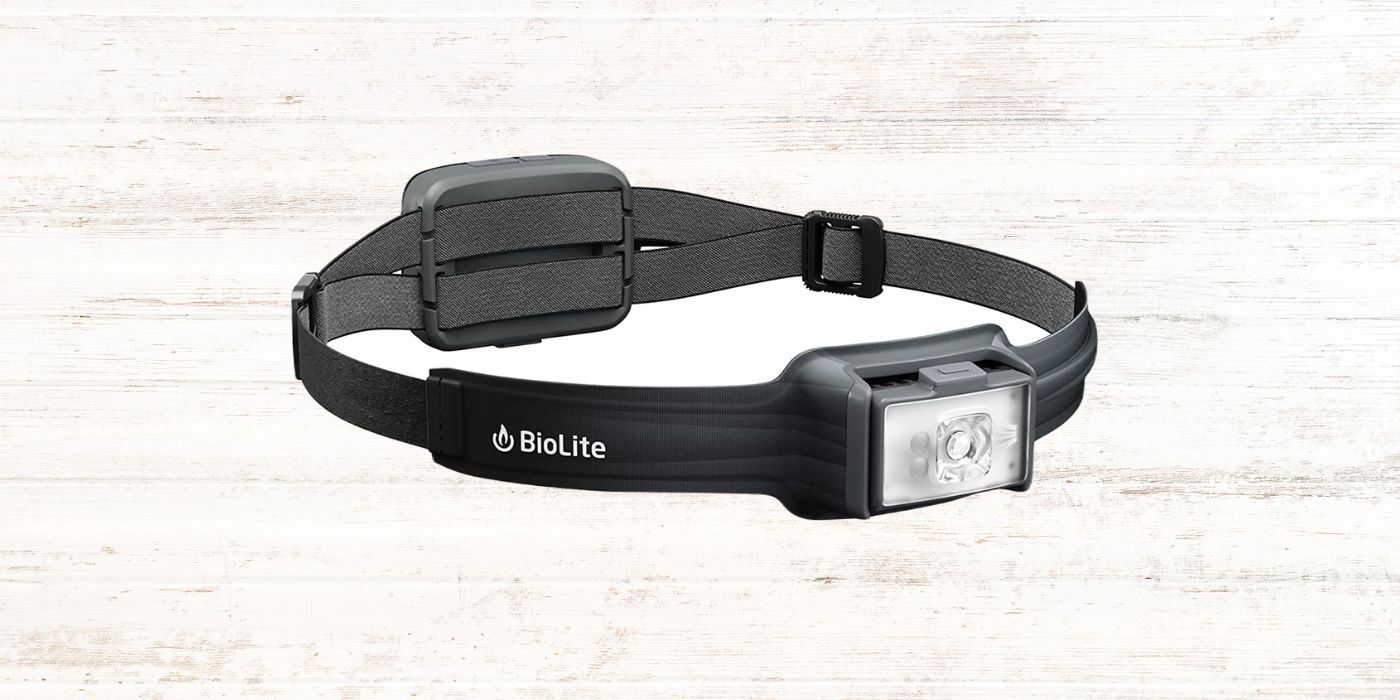 Gambar BioLite HeadLamp 800 Pro berwarna hitam.