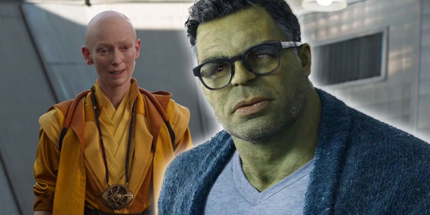 bruce banner as smart hulk with the ancient one in avengers endgame