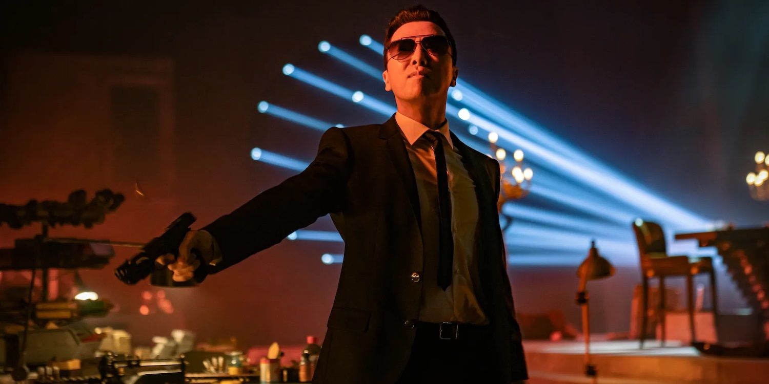 Caine with a gun in John Wick Chapter 4