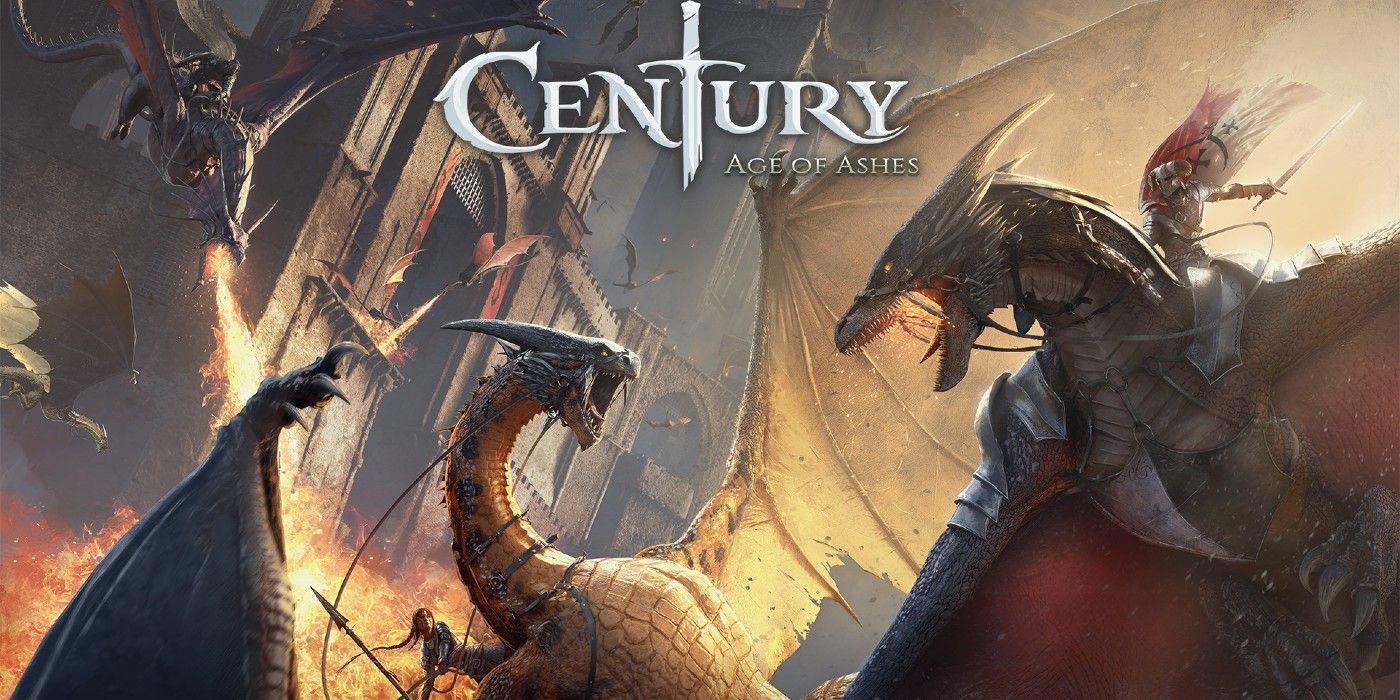 Century Age Of Ashes Key Art showing several fighting dragons, some with riders.