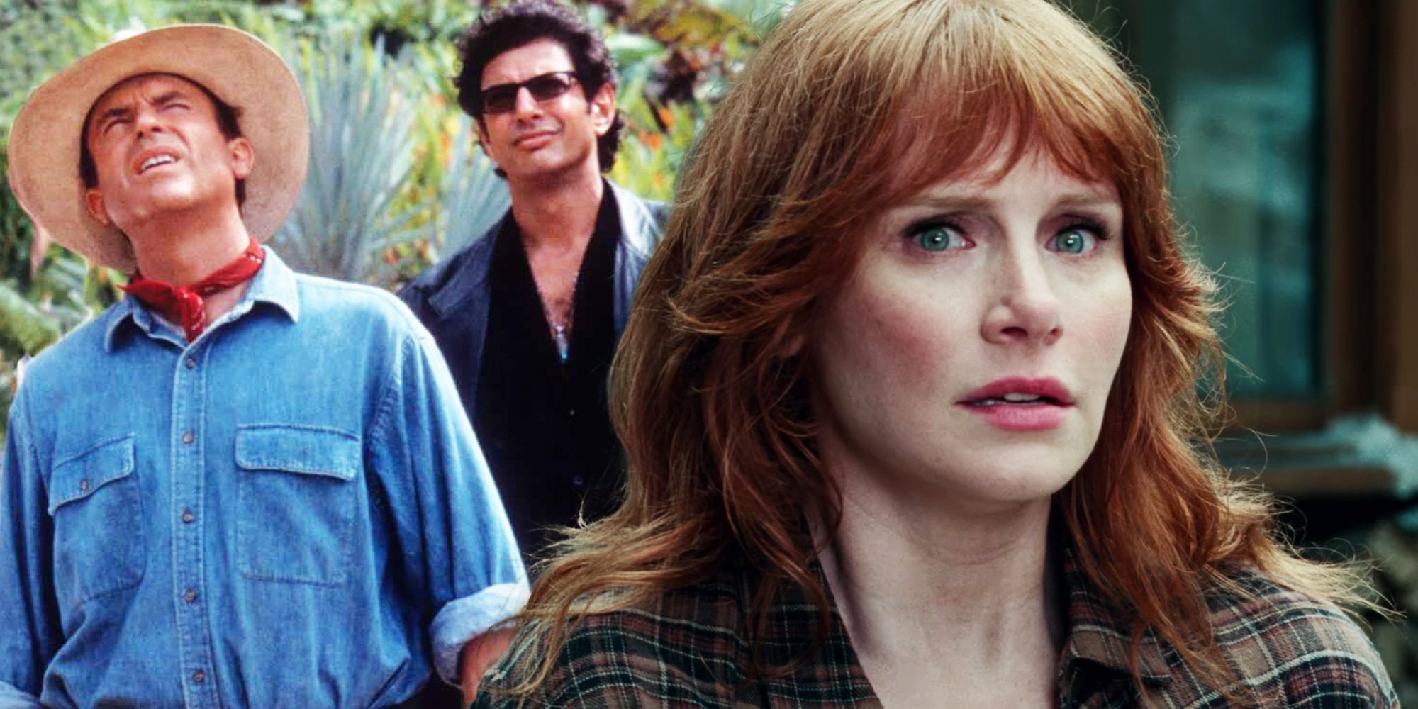 Claire, Ian, and Alan in Jurassic Park and World