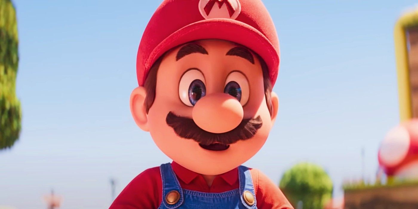 Close up on Mario from Super Mario Bros Movie