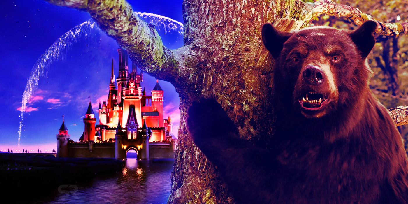 Cocaine Bear with Walt Disney castle