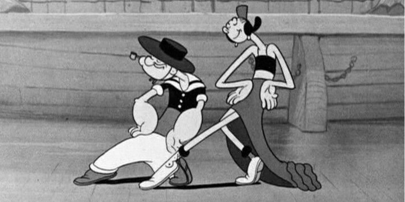 Popeye and Olive Oyl dancing.