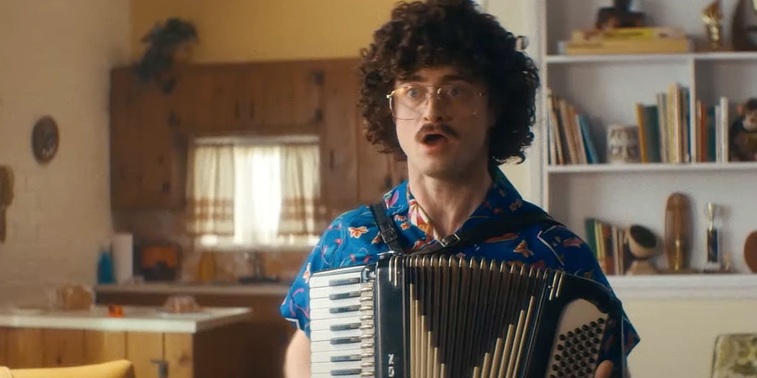 Daniel Radcliffe playing an accordion in Weird The Al Yankovic Story