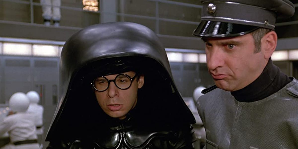 Dark Helmet and Colonel Sandurz on the bridge in Spaceballs