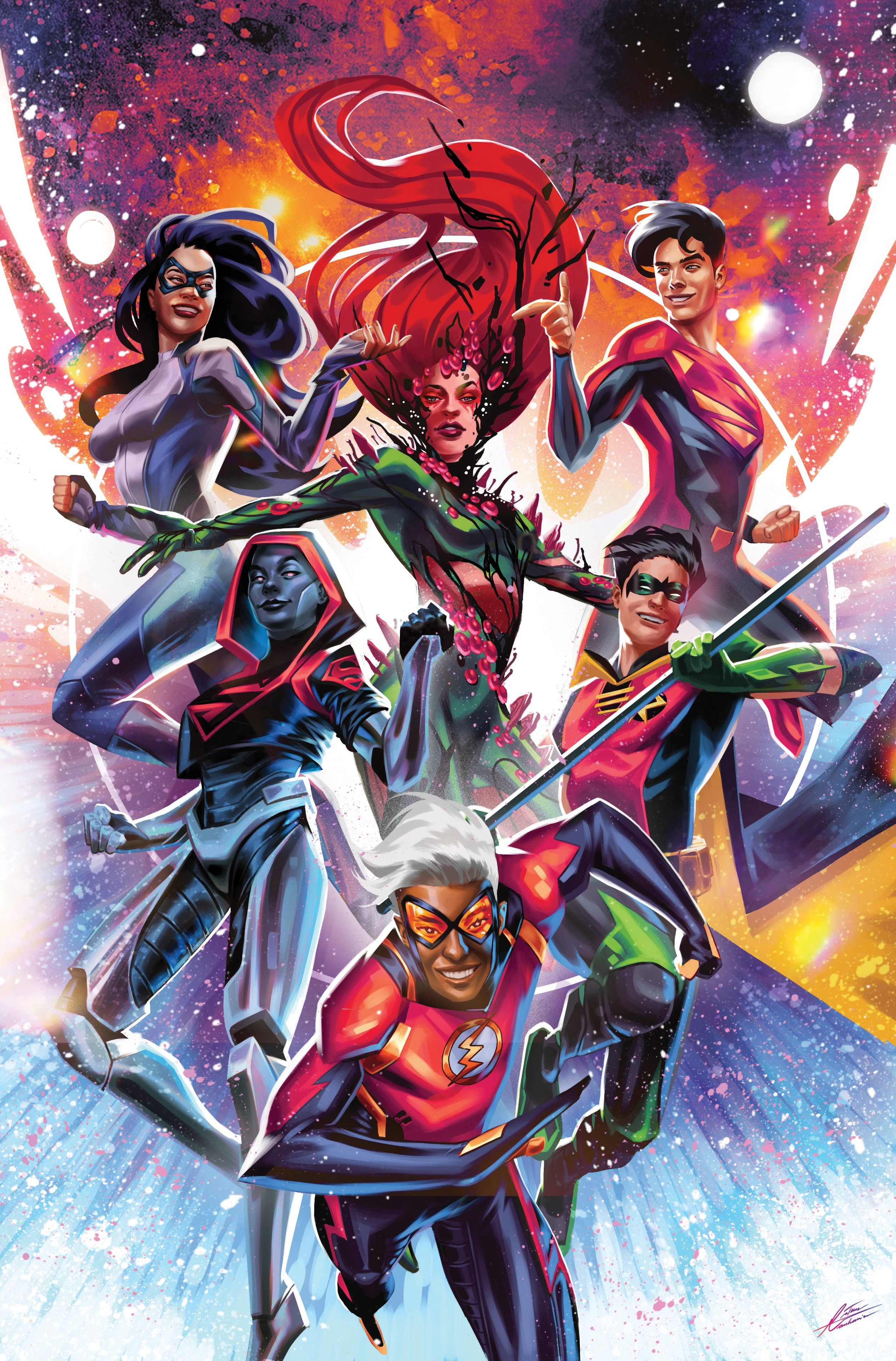 DC Pride 2023 1 Main Cover with Group Shot of LGBTQ Characters like Superman, Poison Ivy, and More