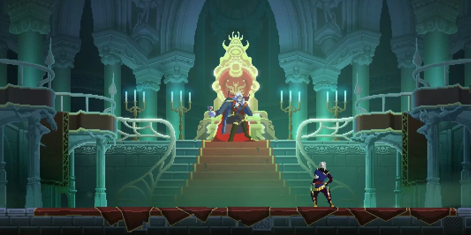 Dead Cells Prisoner in the Hector Outfit as he challenges Dracula