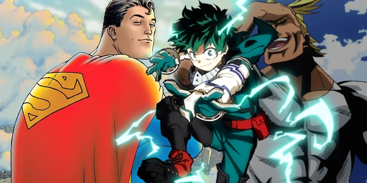 deku with superman and all might
