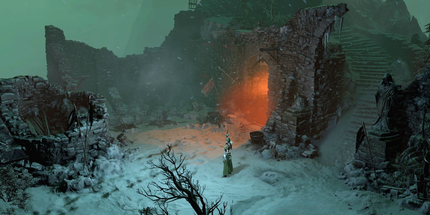 Diablo 4 Beta Player Menjelajahi Reruntuhan Dungeon Di Daerah Peaks yang Retak