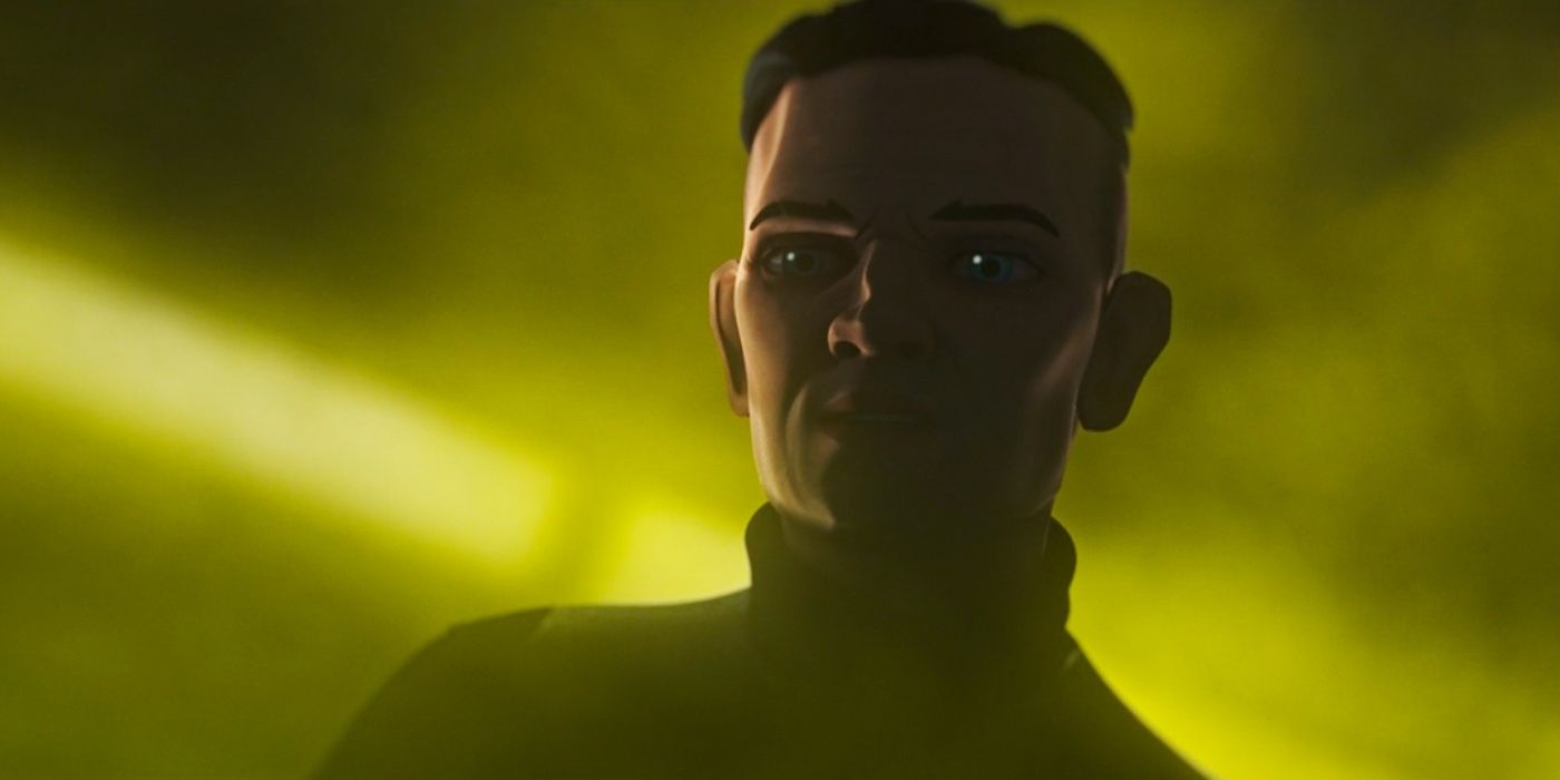 Doutor Hemlock cercado de amarelo na 2ª temporada de Star Wars The Bad Batch.
