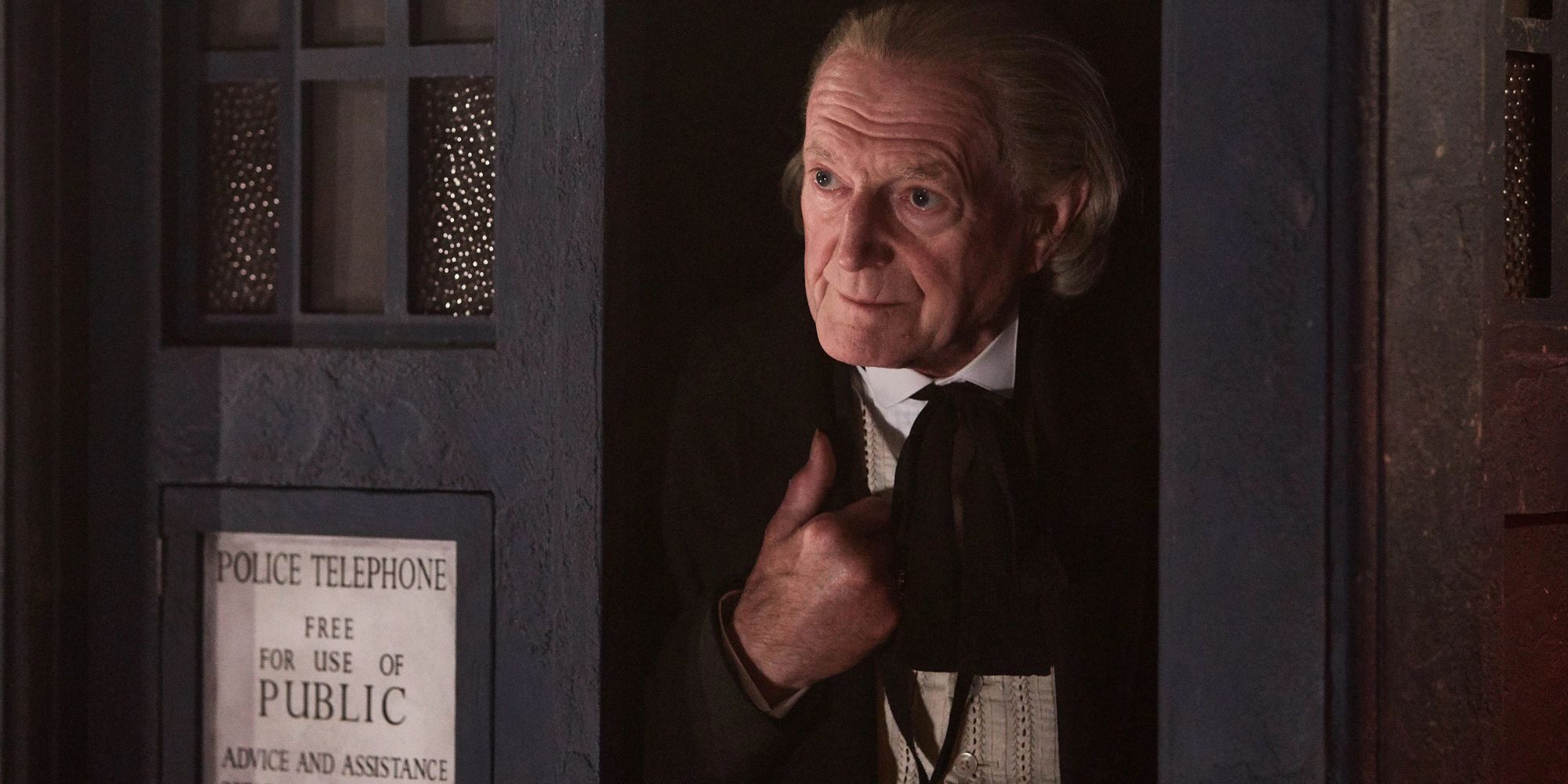 Doctor Who Twice Upon A Time David Bradley as the First Doctor in his TARDIS