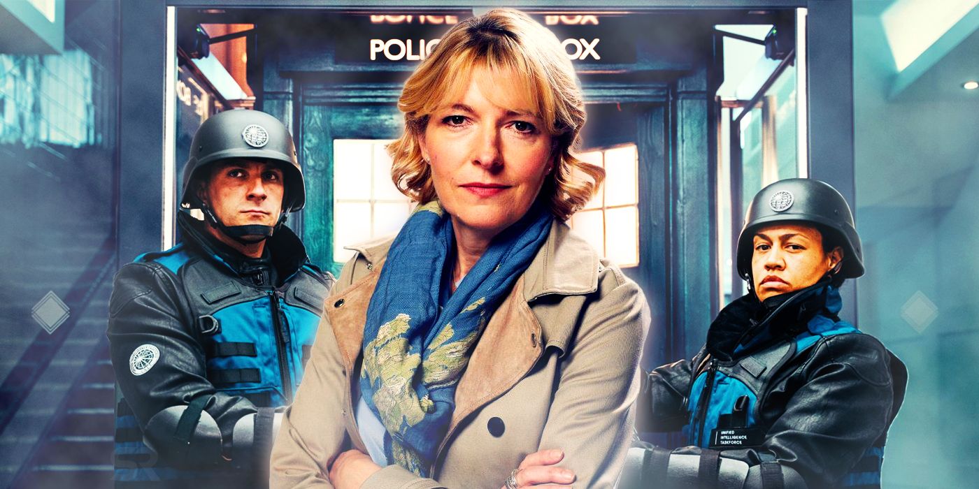 Jemma Redgrave as Kate Stewart of UNIT in Doctor Who