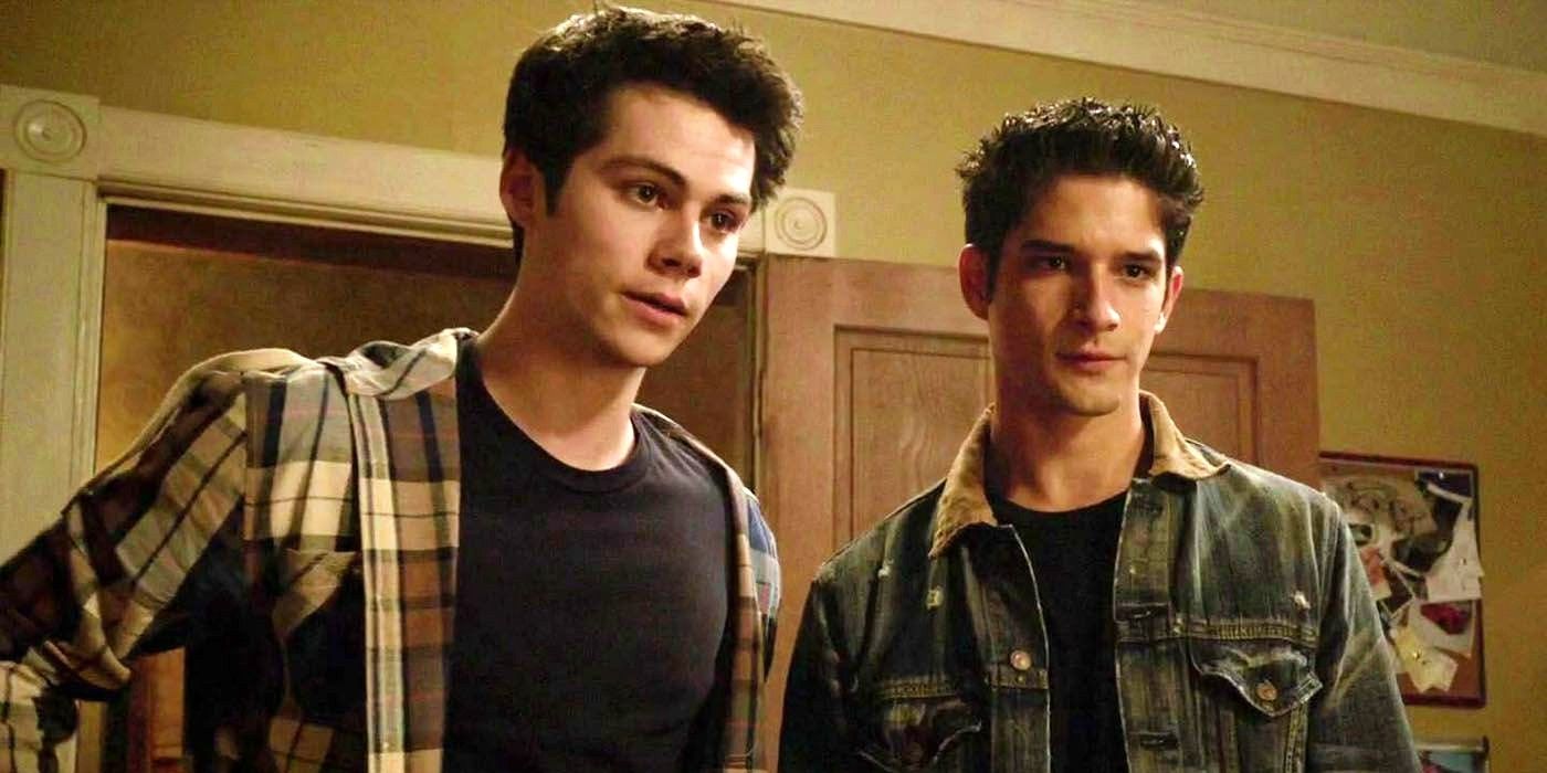 Dylan O'Brien and Tyler Posey standing next to each other in Teen Wolf