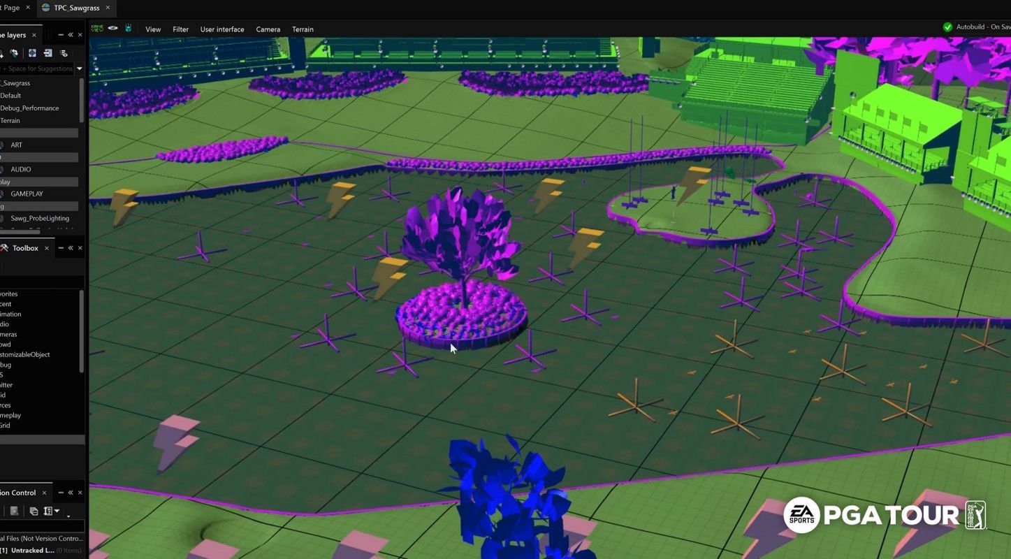 Image showing how EA Sports PGA Tour developers meticulously rendered each course with the slightest inclines, rocks, and more