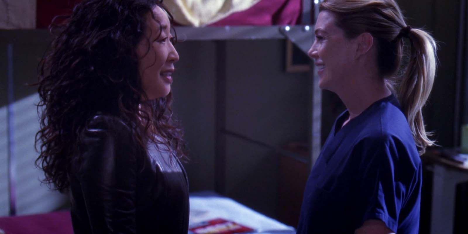 Ellen Pompeo as Meredith and Sandra Oh as Cristina in Grey's Anatomy S10