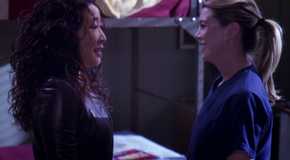 Ellen Pompeo as Meredith and Sandra Oh as Cristina in Grey's Anatomy S10