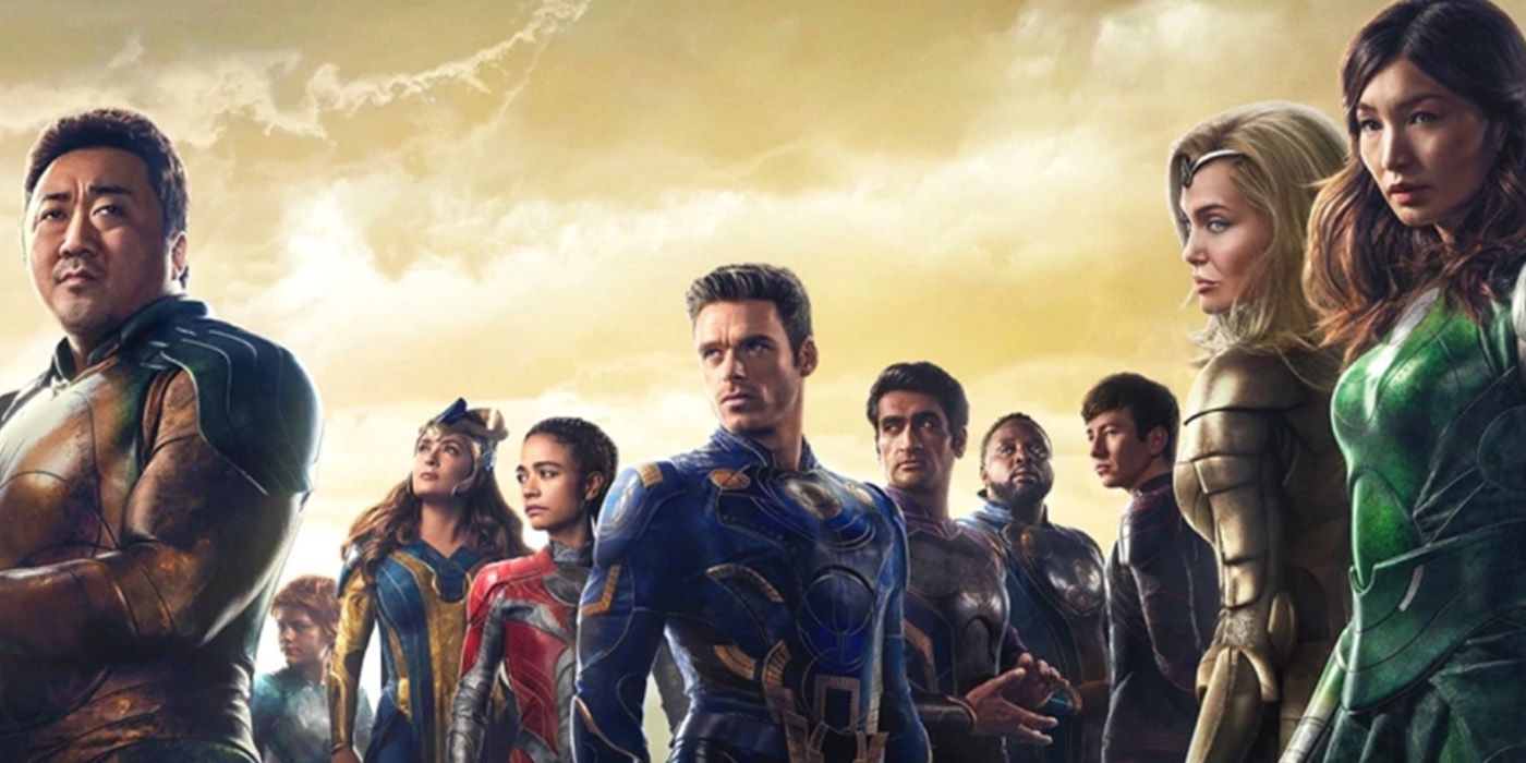 A promotional image for the Eternals cast in the mcu phase 4