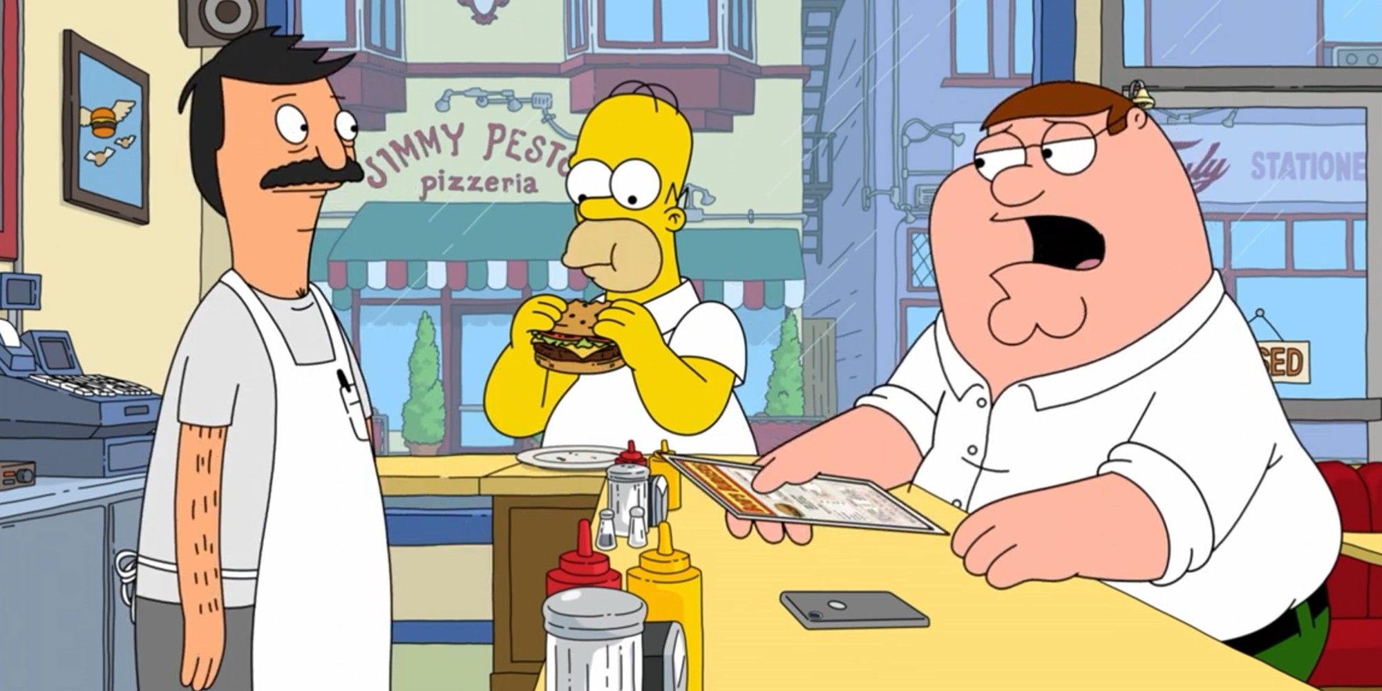 Family Guy Bobs Burgers and The Simpsons Crossover in Family Guy