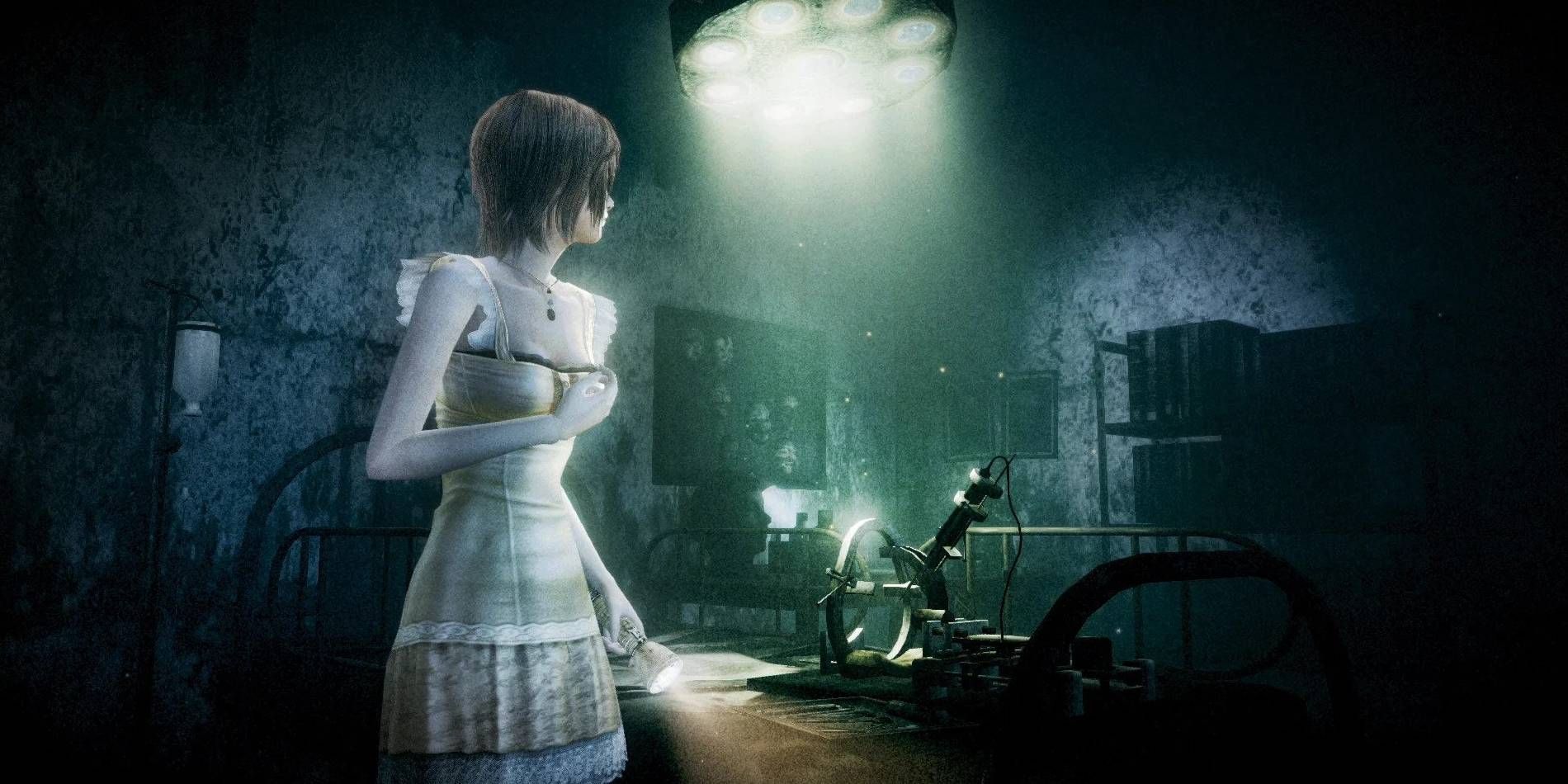Fatal Frame Mask of the Lunar Eclipse Remaster Protagonist in Clearly Haunted Space and Remastered Graphics from Fatal Frame 4