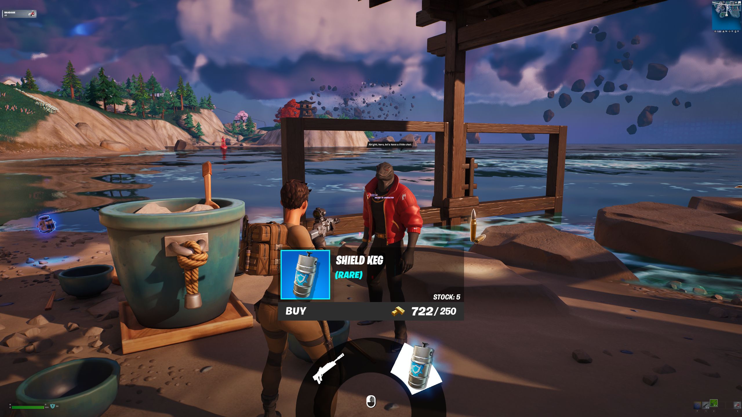 Fortnite Chapter 4 Season 2 Player Chatting With NPC 12 Thunder At Lotus Lookout