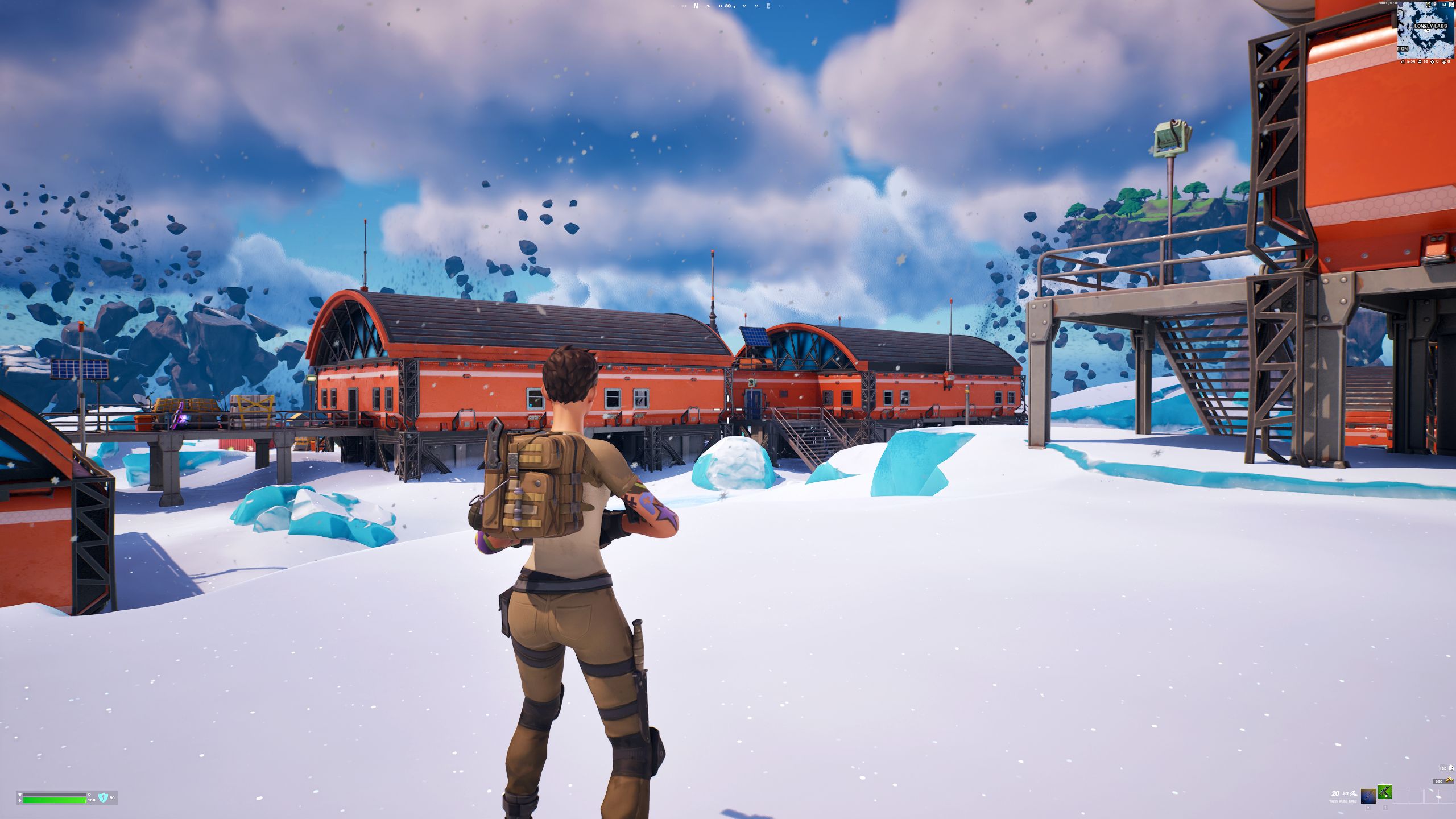 Fortnite Chapter Four Season Two Player Standing At Lonely Labs Outpost Landing Spot