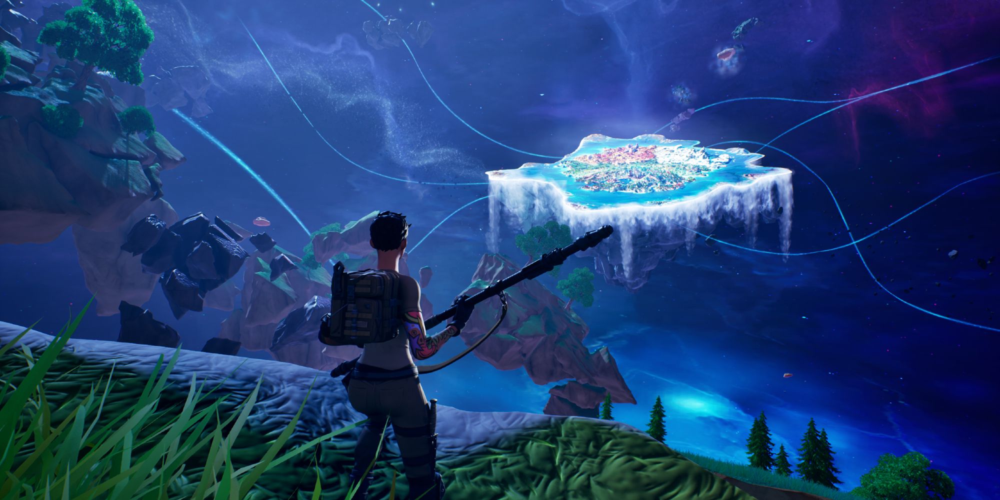 Fortnite Player Looking At Chapter Four Season Two Island From Reality Zero
