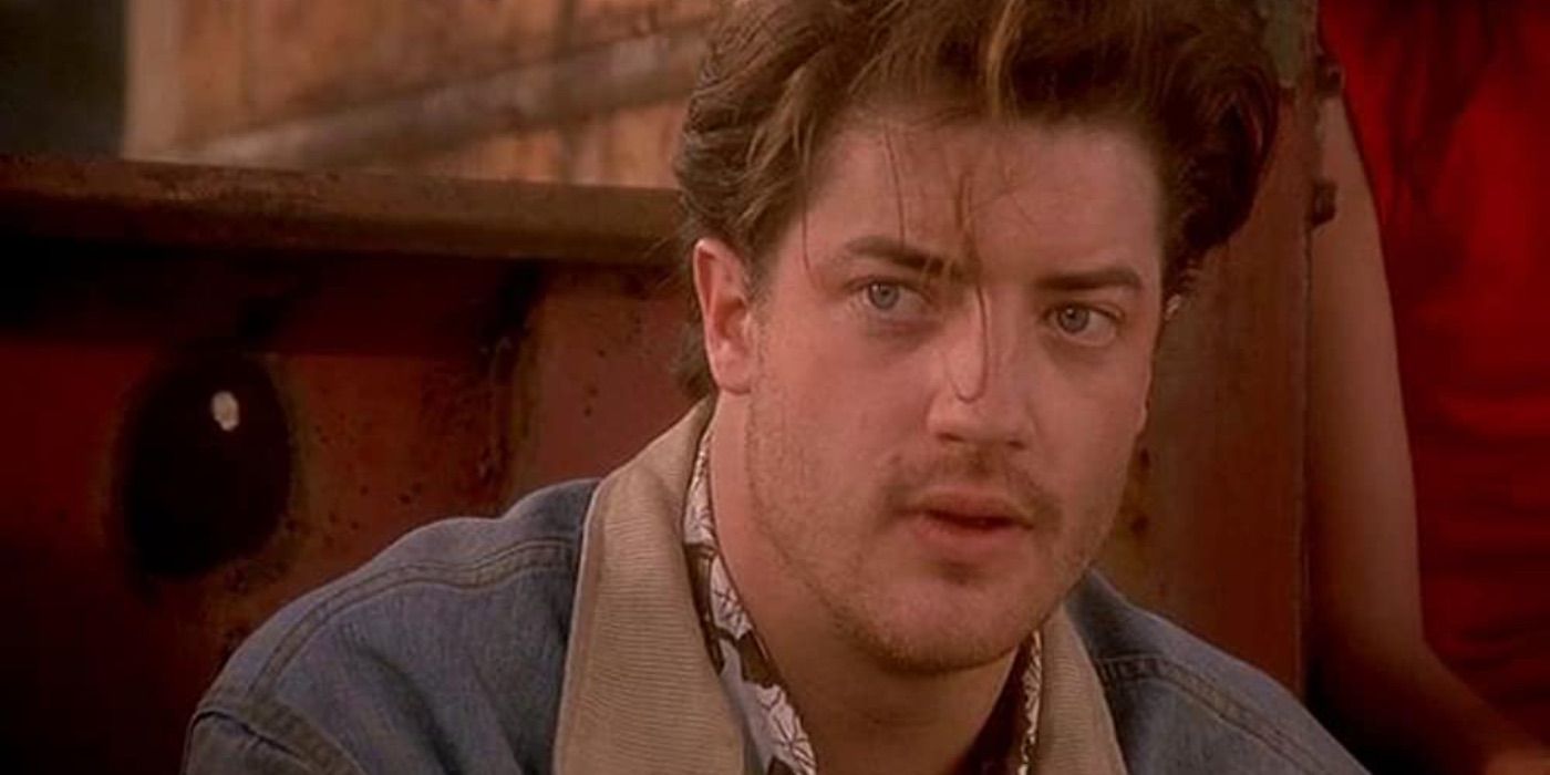 Brendan Fraser looks to the distance in Now and Then
