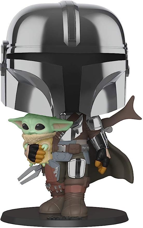 Funko POP Star Wars The Mandalorian-10 Inch Chrome Mandalorian with the Child-2