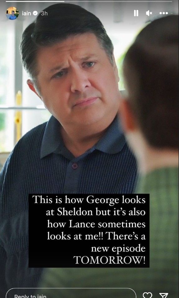 George looking distressed while talking to Sheldon in Young Sheldon season 6